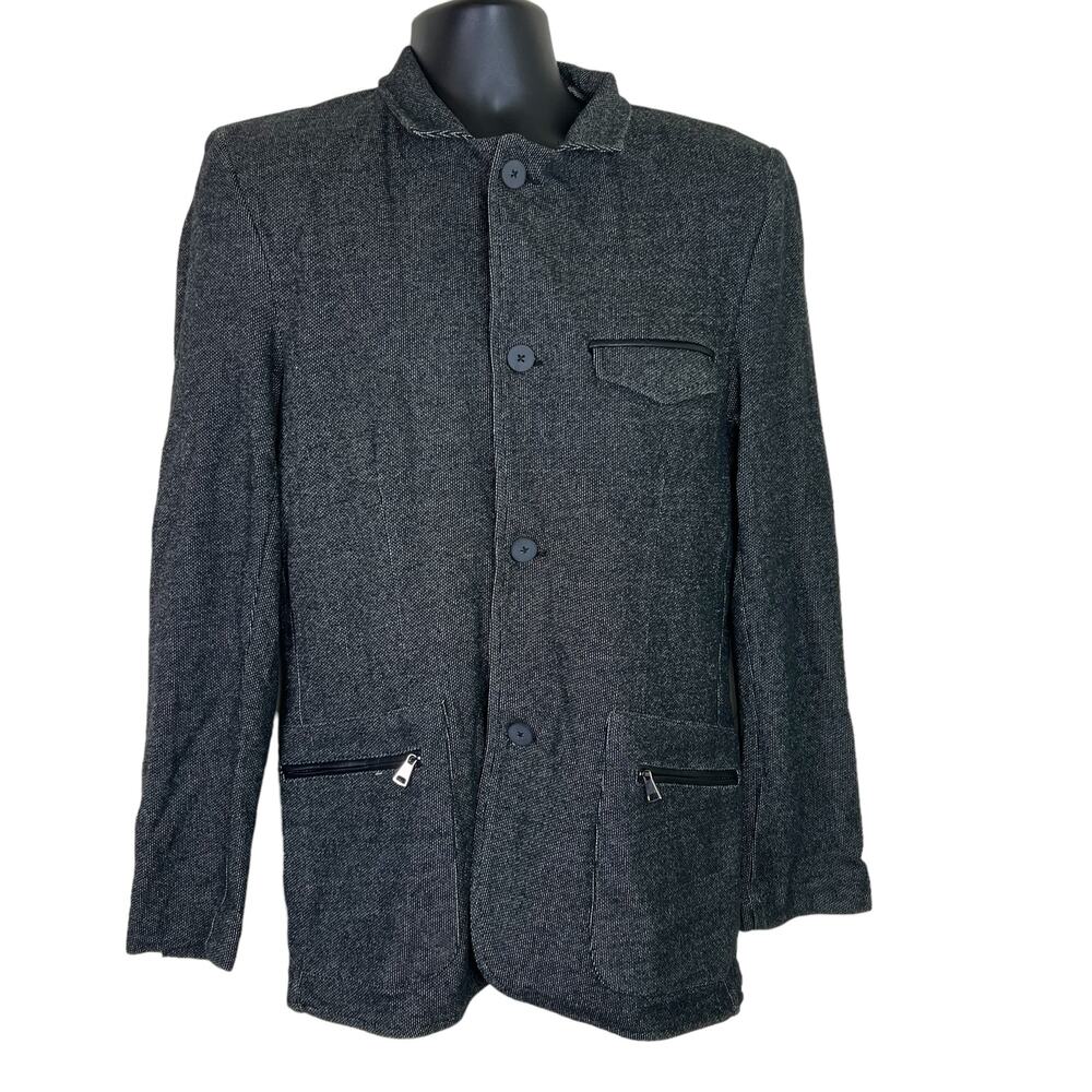Ron Tomson RNT23 Men's Size Large Black Gray Sport Coat Cotton Polyester NWT